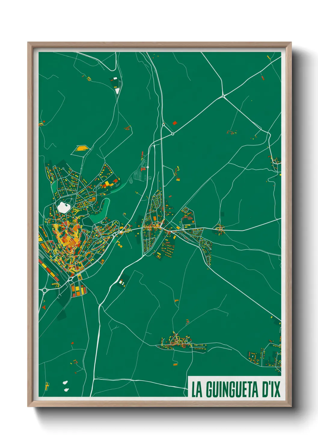 Une affiche de carte sur la Guingueta d'Ix