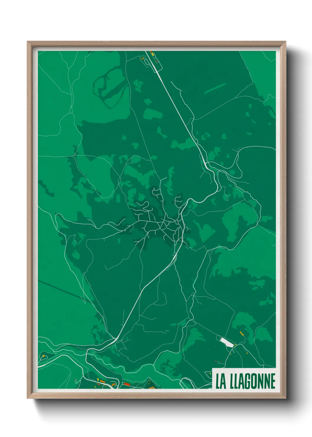 Une affiche de carte sur La Llagonne