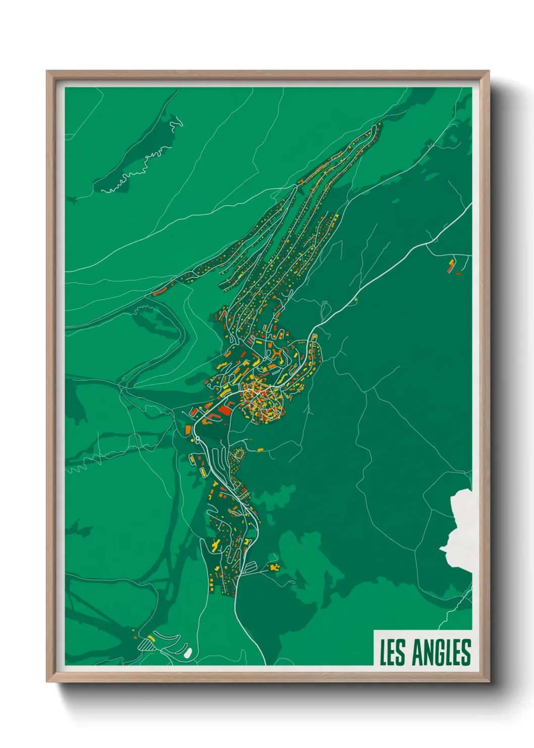 Une affiche de carte sur Les Angles