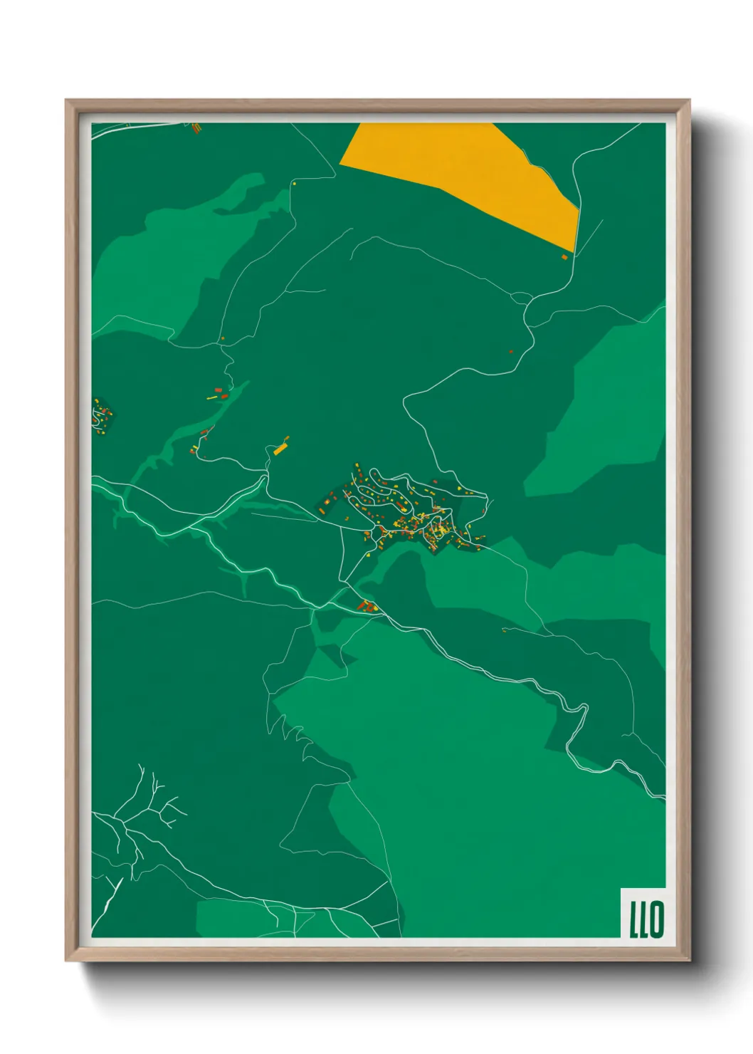 Une affiche de carte sur Llo