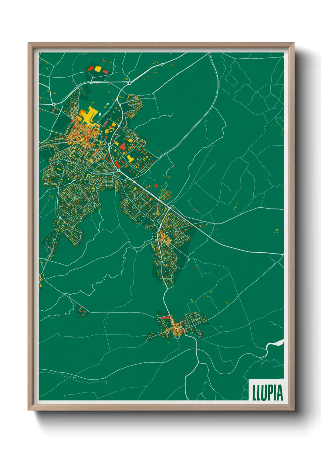 Une affiche de carte sur Llupia