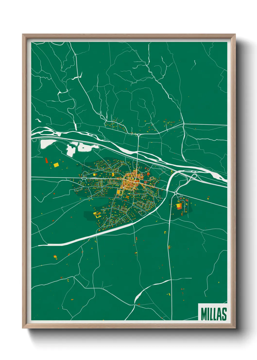 Une affiche de carte sur Millas