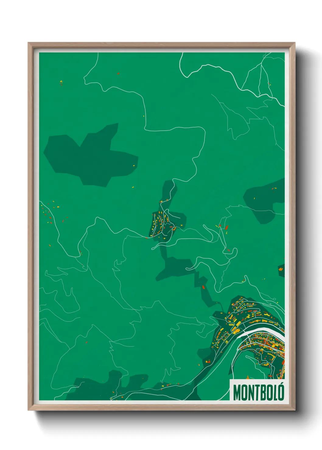 Une affiche de carte sur Montboló