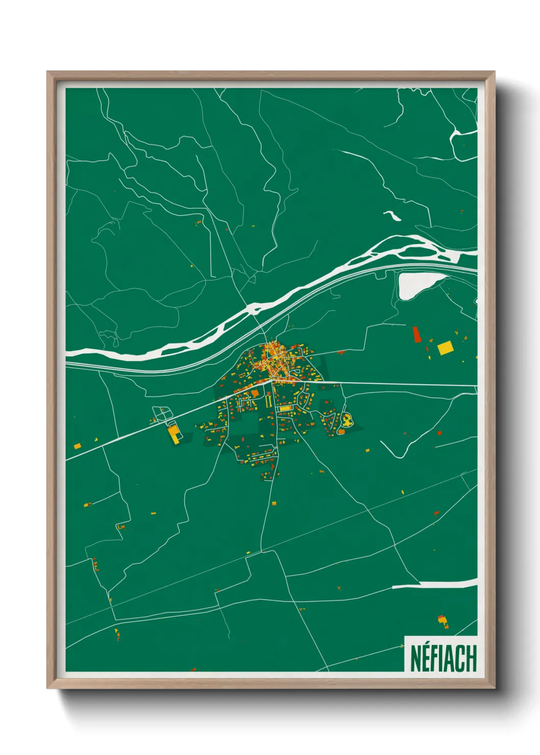 Une affiche de carte sur Néfiach
