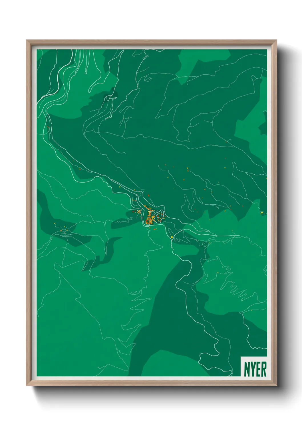 Une affiche de carte sur Nyer