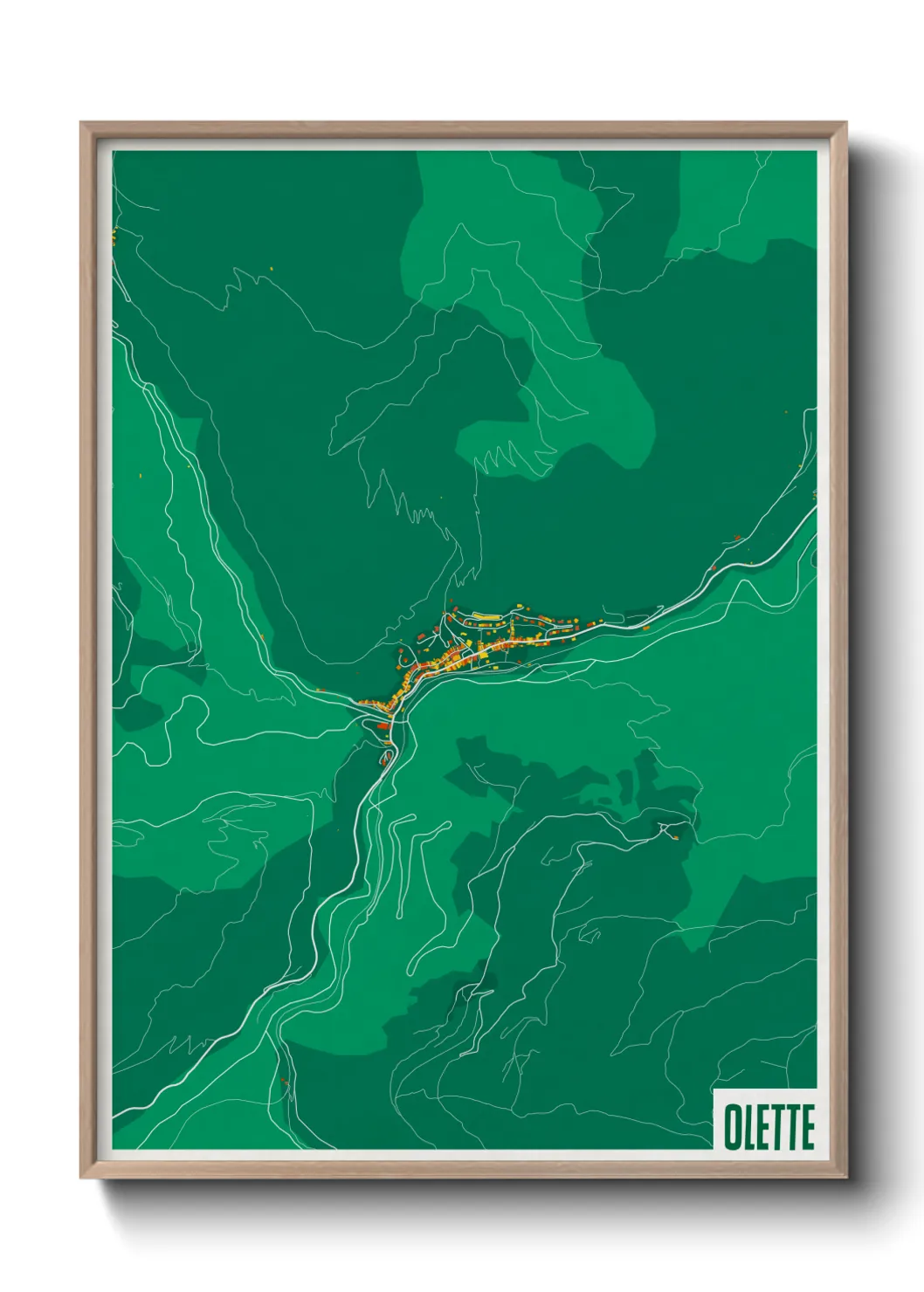 Une affiche de carte sur Olette