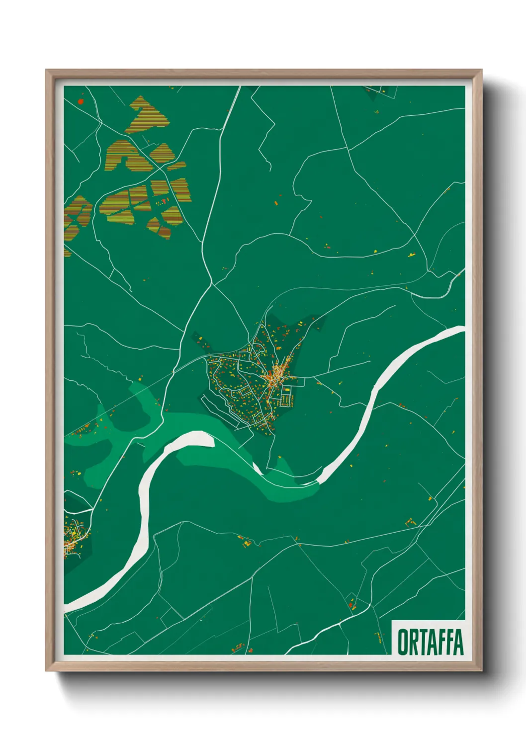 Une affiche de carte sur Ortaffa