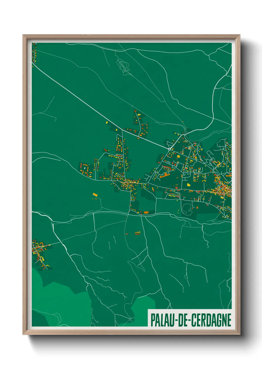 Une affiche de carte sur Palau-de-Cerdagne