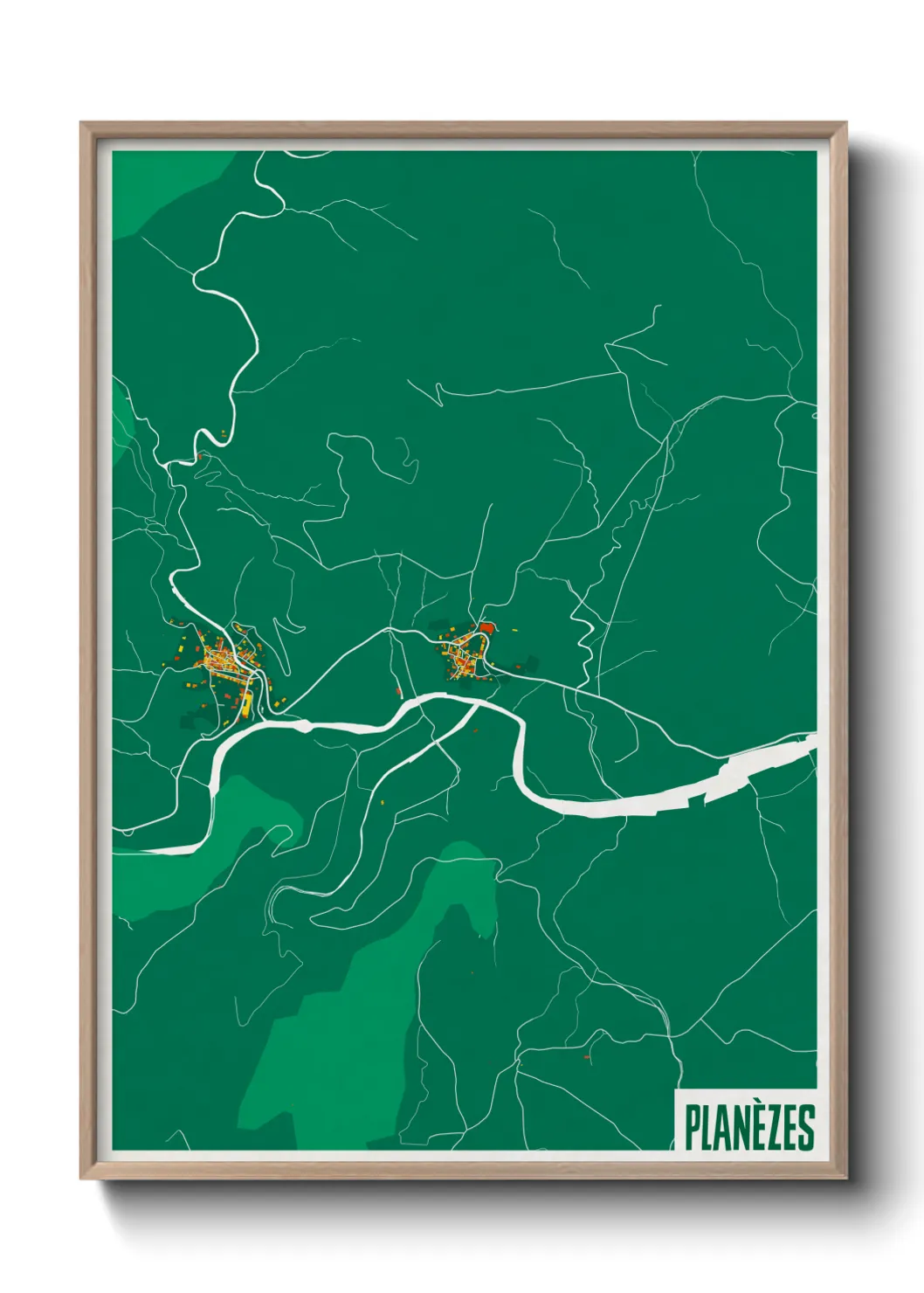 Une affiche de carte sur Planèzes