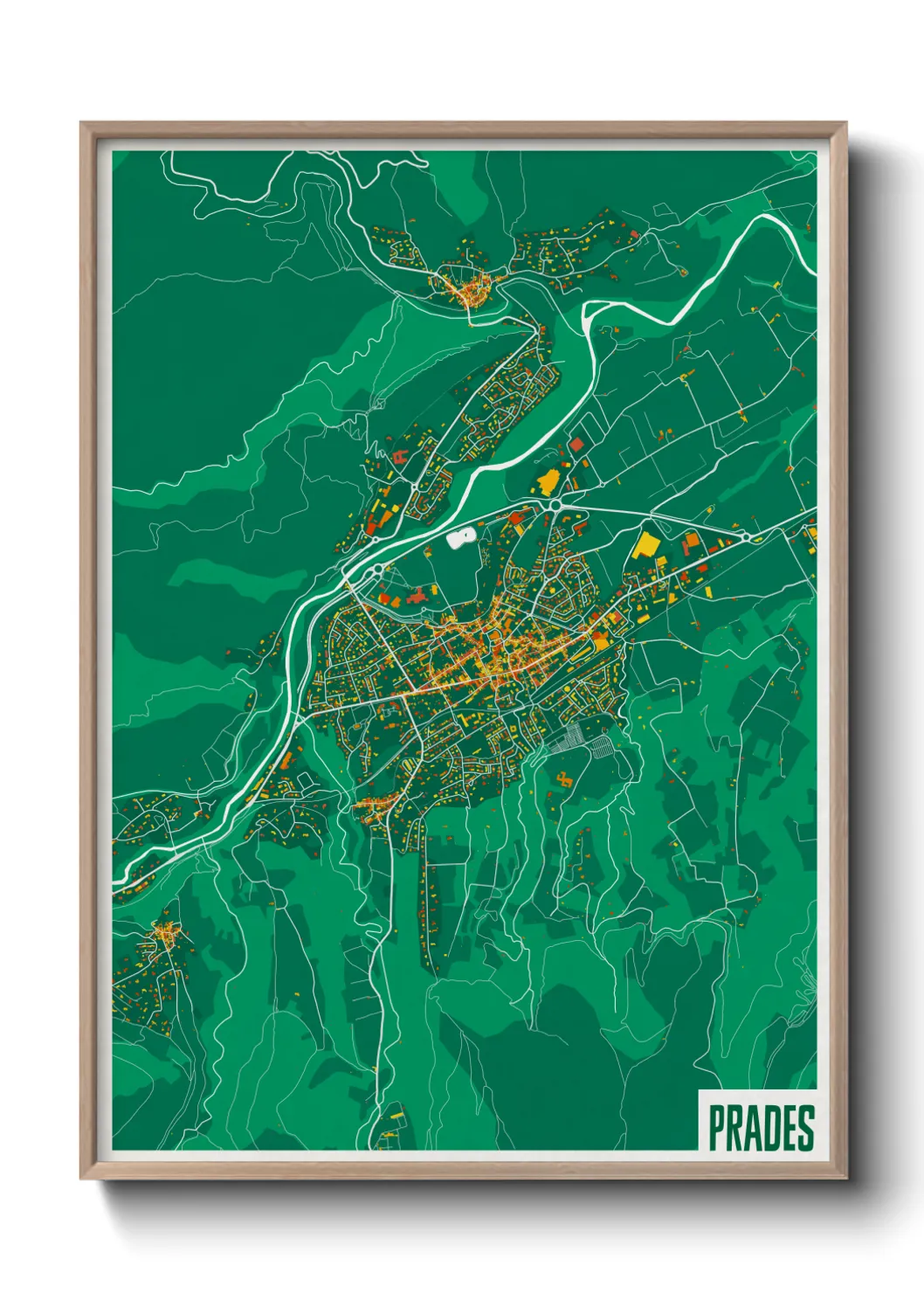 Une affiche de carte sur Prades