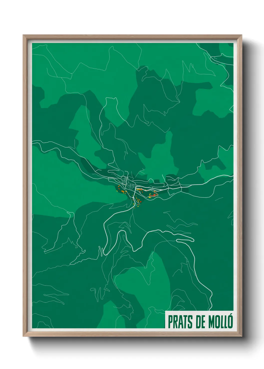 Une affiche de carte sur Prats de Molló