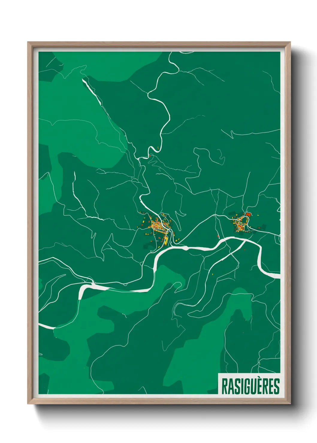 Une affiche de carte sur Rasiguères