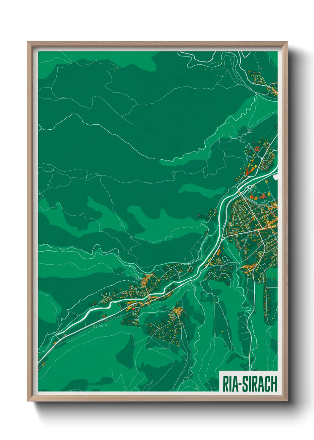 Une affiche de carte sur Ria-Sirach