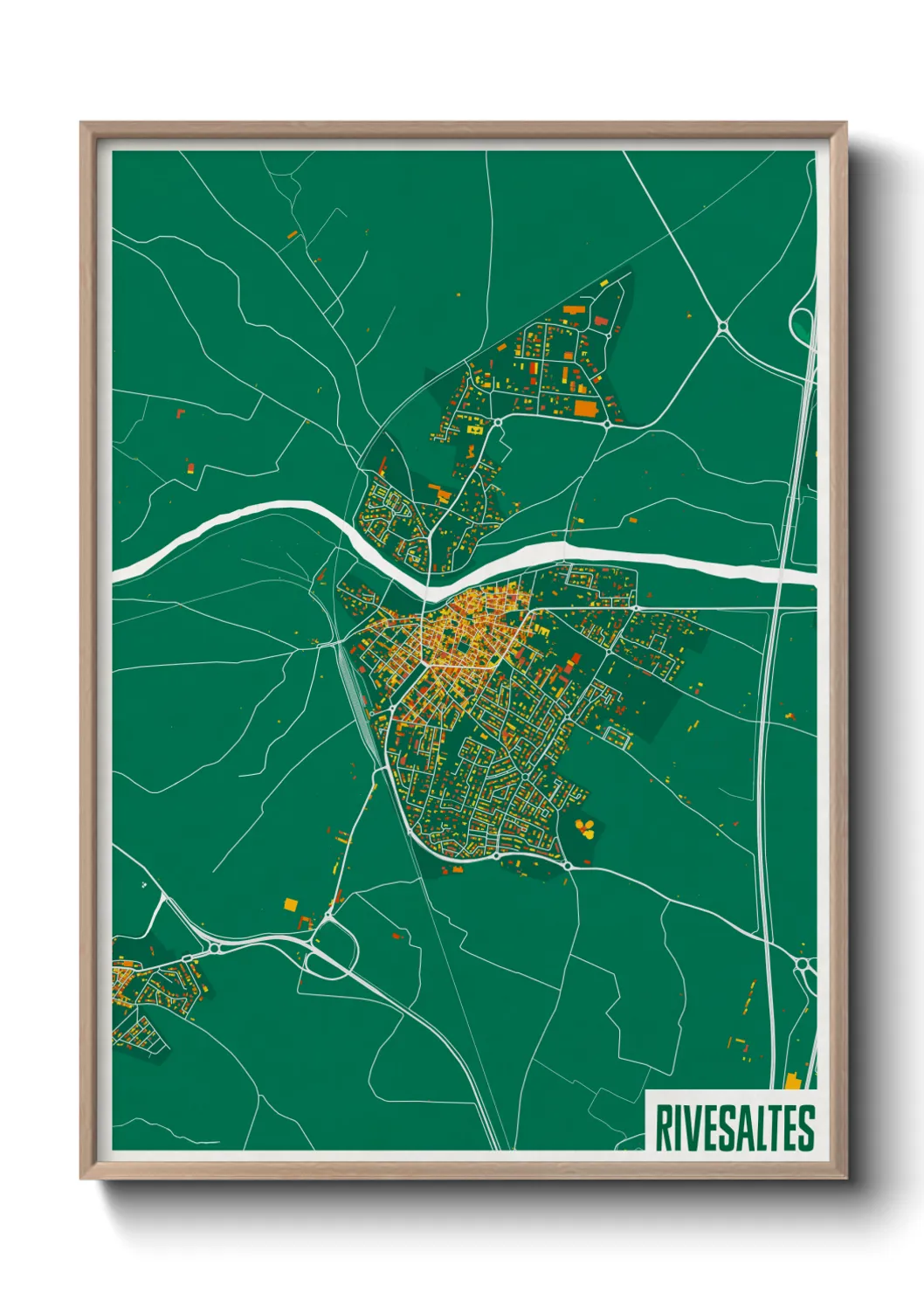 Une affiche de carte sur Rivesaltes