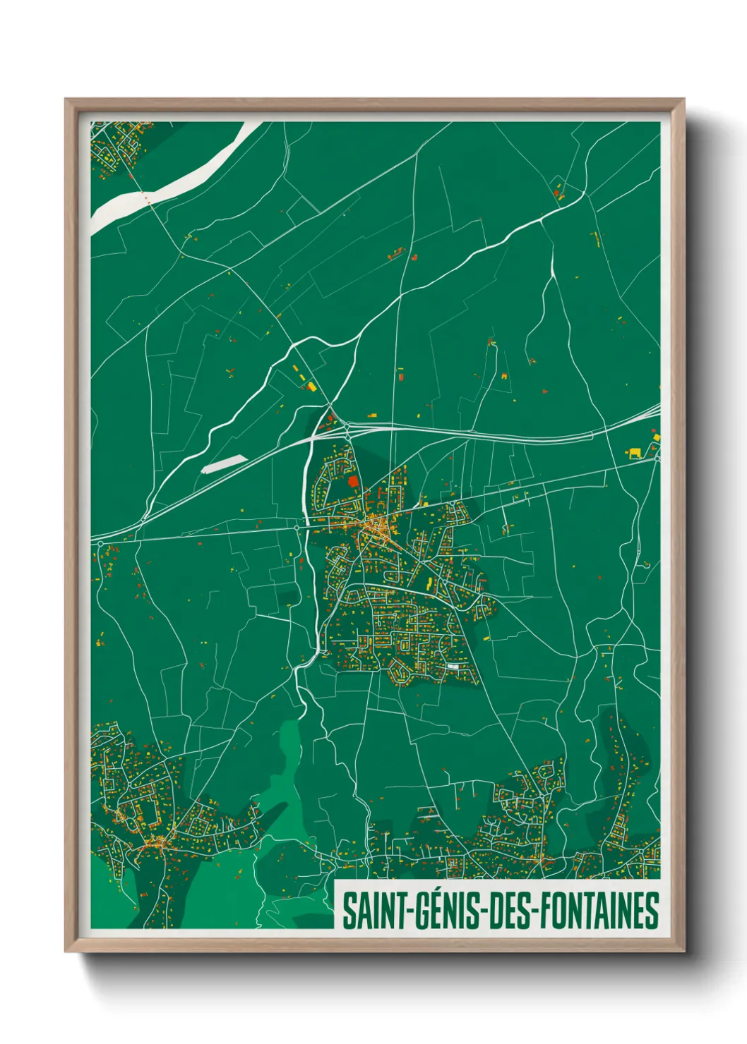 Une affiche de carte sur Saint-Génis-des-Fontaines