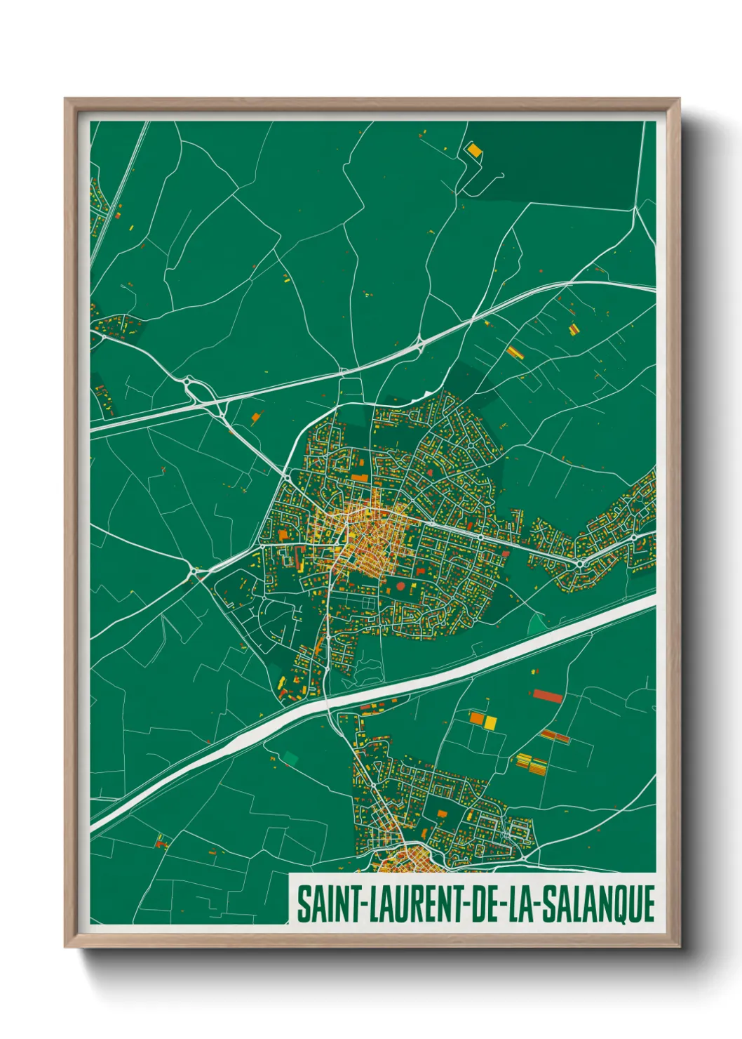 Une affiche de carte sur Saint-Laurent-de-la-Salanque