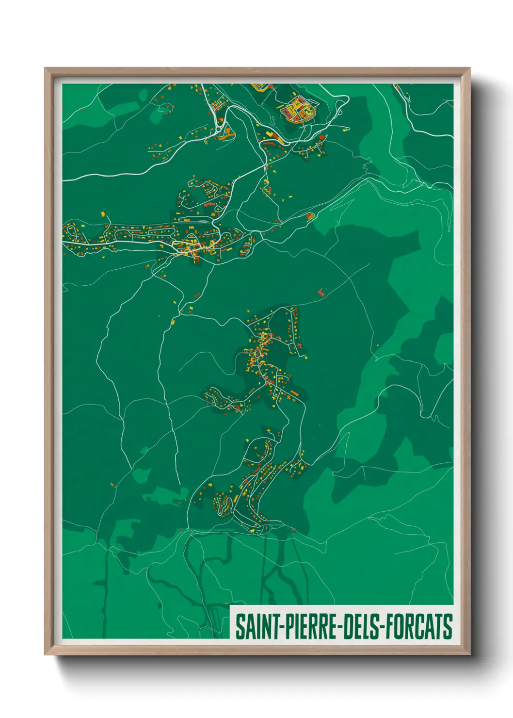 Une affiche de carte sur Saint-Pierre-dels-Forcats
