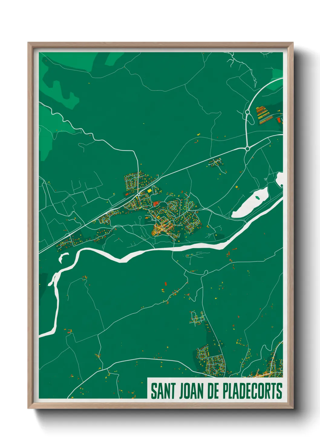 Une affiche de carte sur Sant Joan de Pladecorts