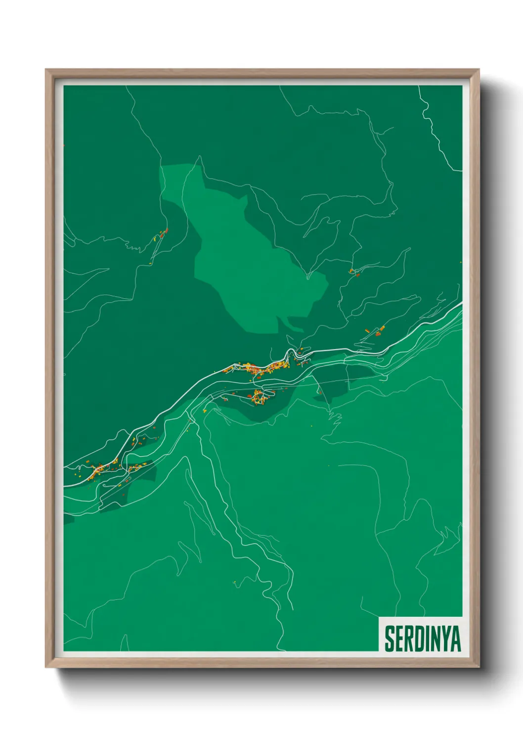 Une affiche de carte sur Serdinya