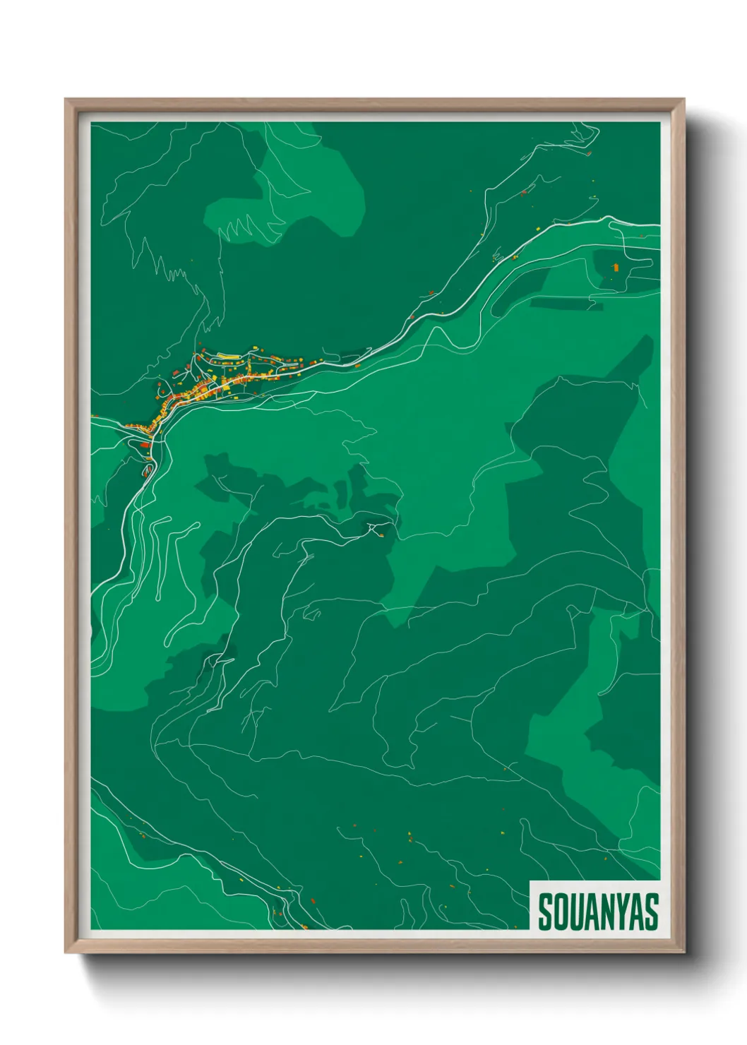 Une affiche de carte sur Souanyas