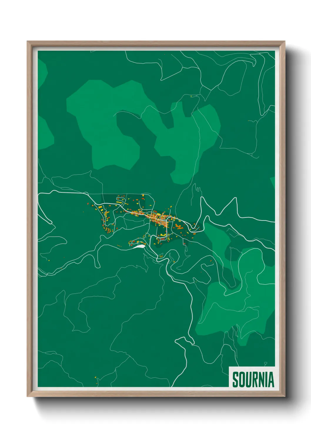 Une affiche de carte sur Sournia