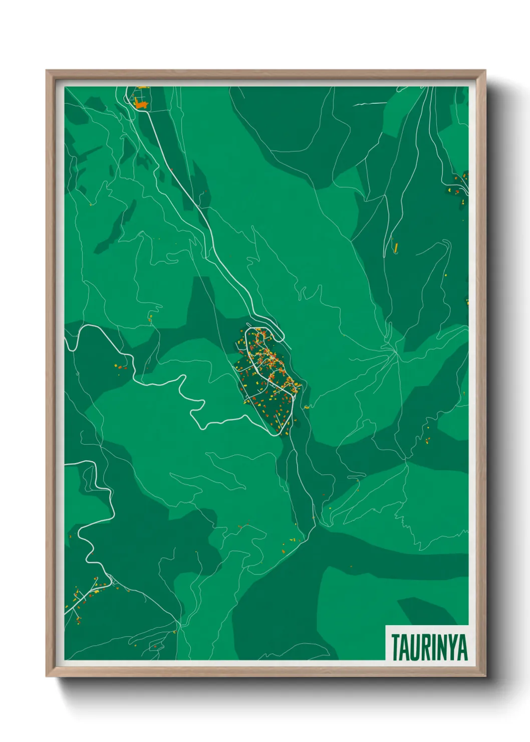 Une affiche de carte sur Taurinya