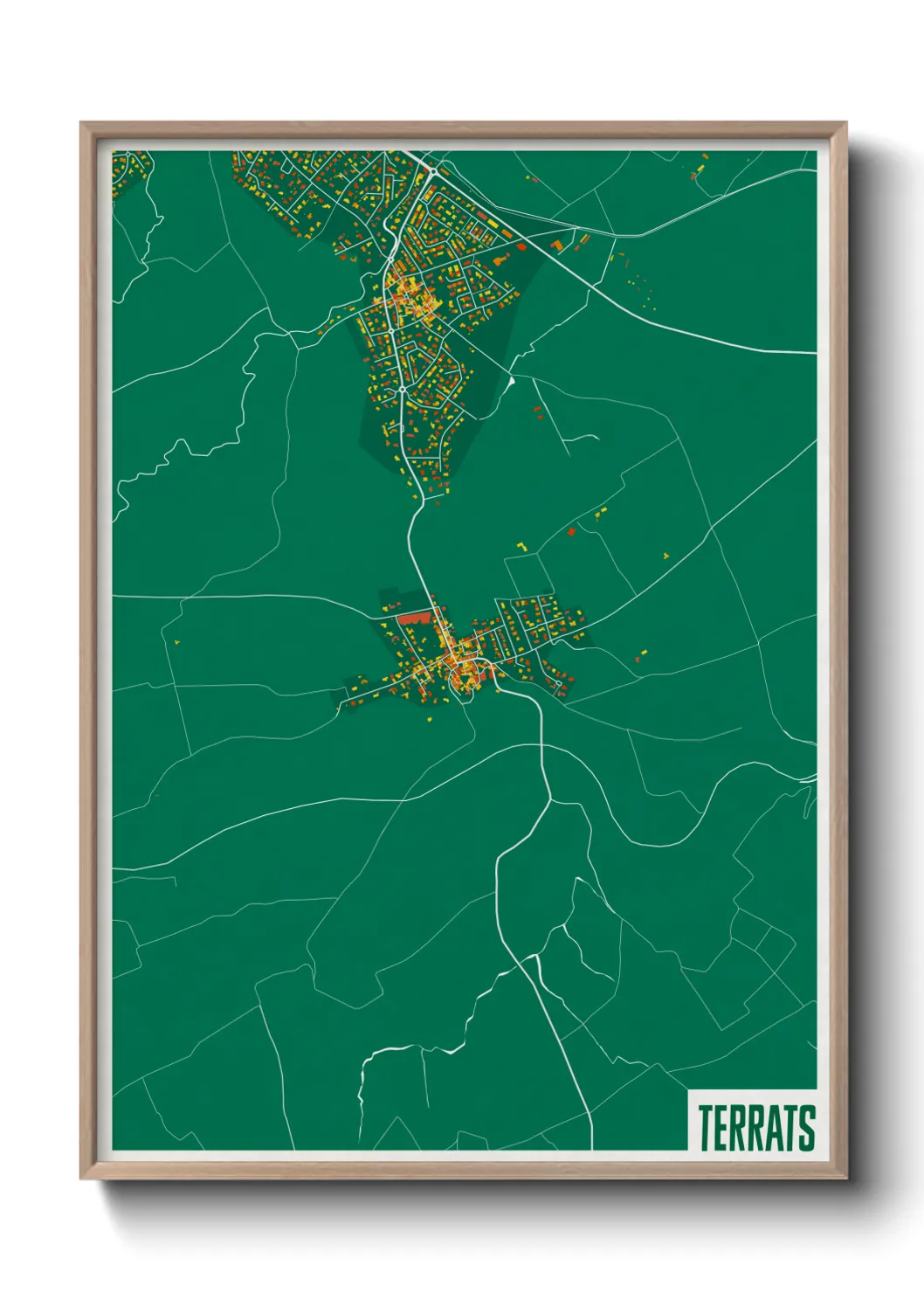 Une affiche de carte sur Terrats
