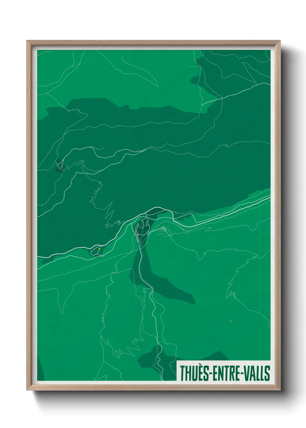 Une affiche de carte sur Thuès-Entre-Valls