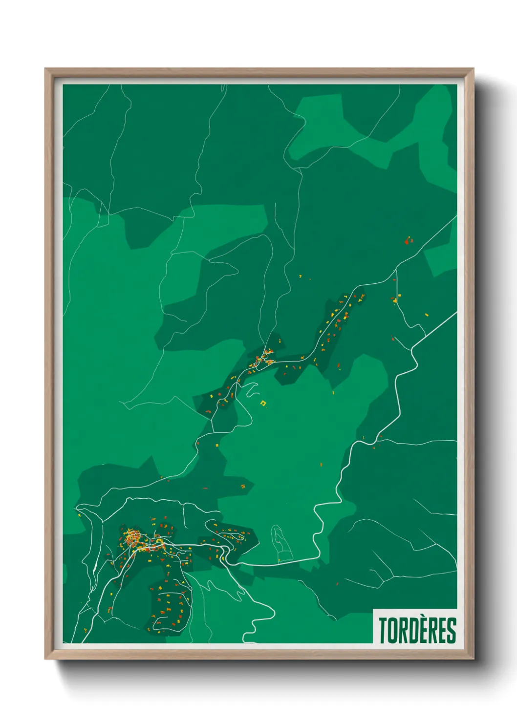 Une affiche de carte sur Tordères