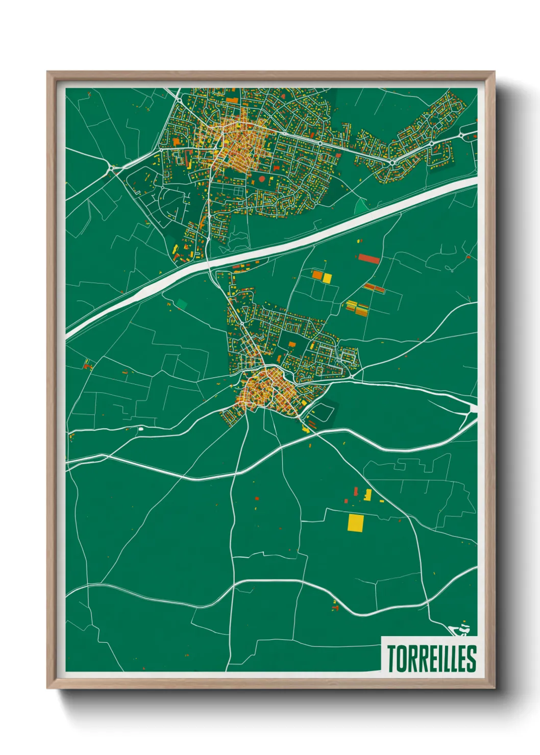 Une affiche de carte sur Torreilles