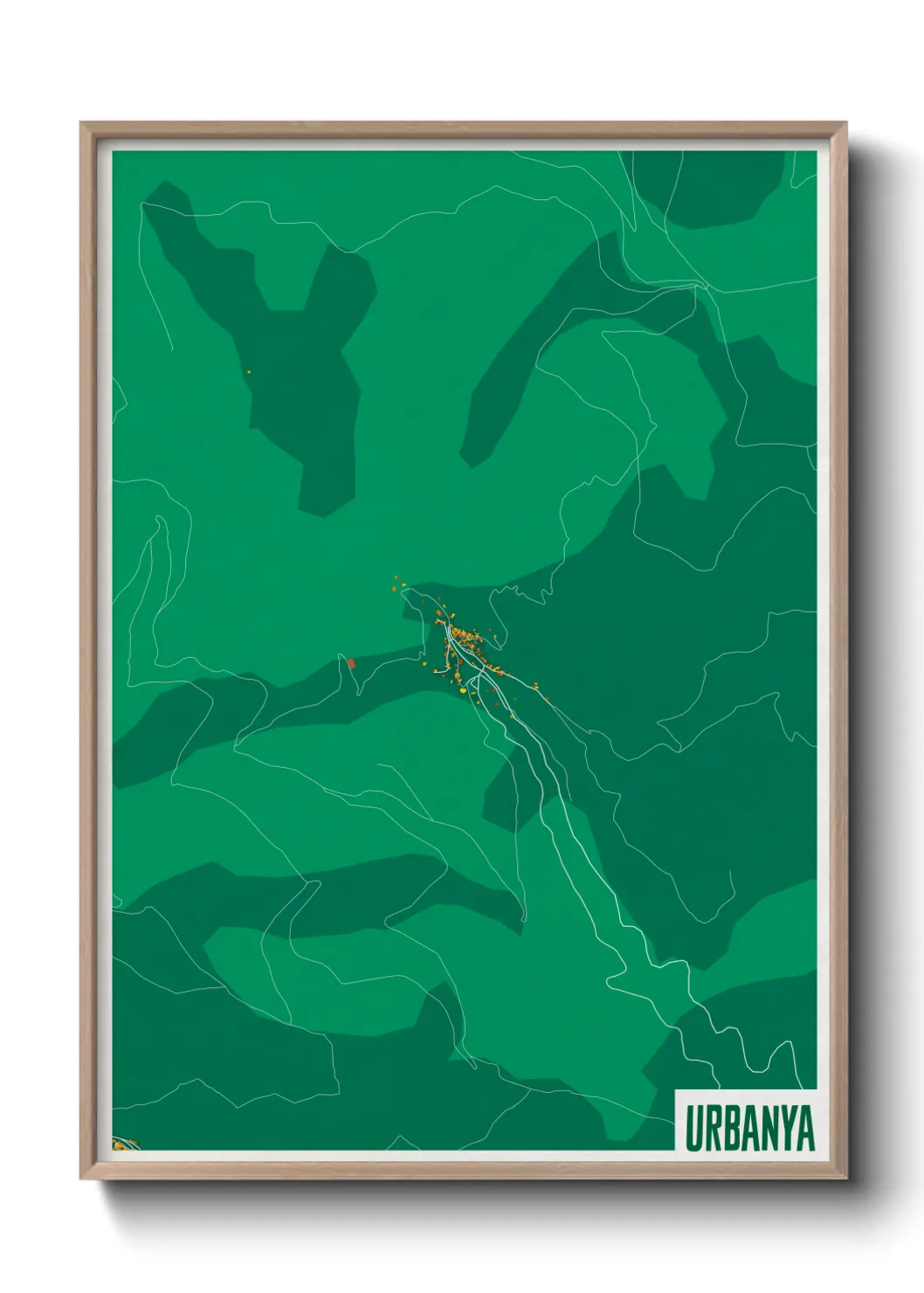 Une affiche de carte sur Urbanya