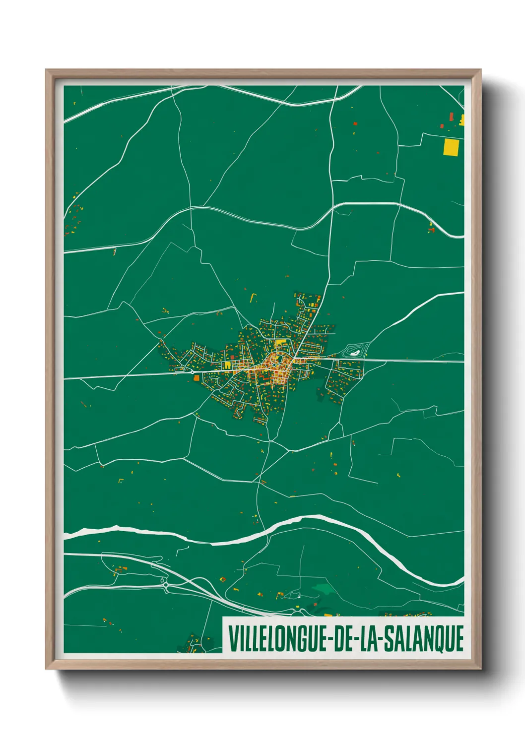 Une affiche de carte sur Villelongue-de-la-Salanque