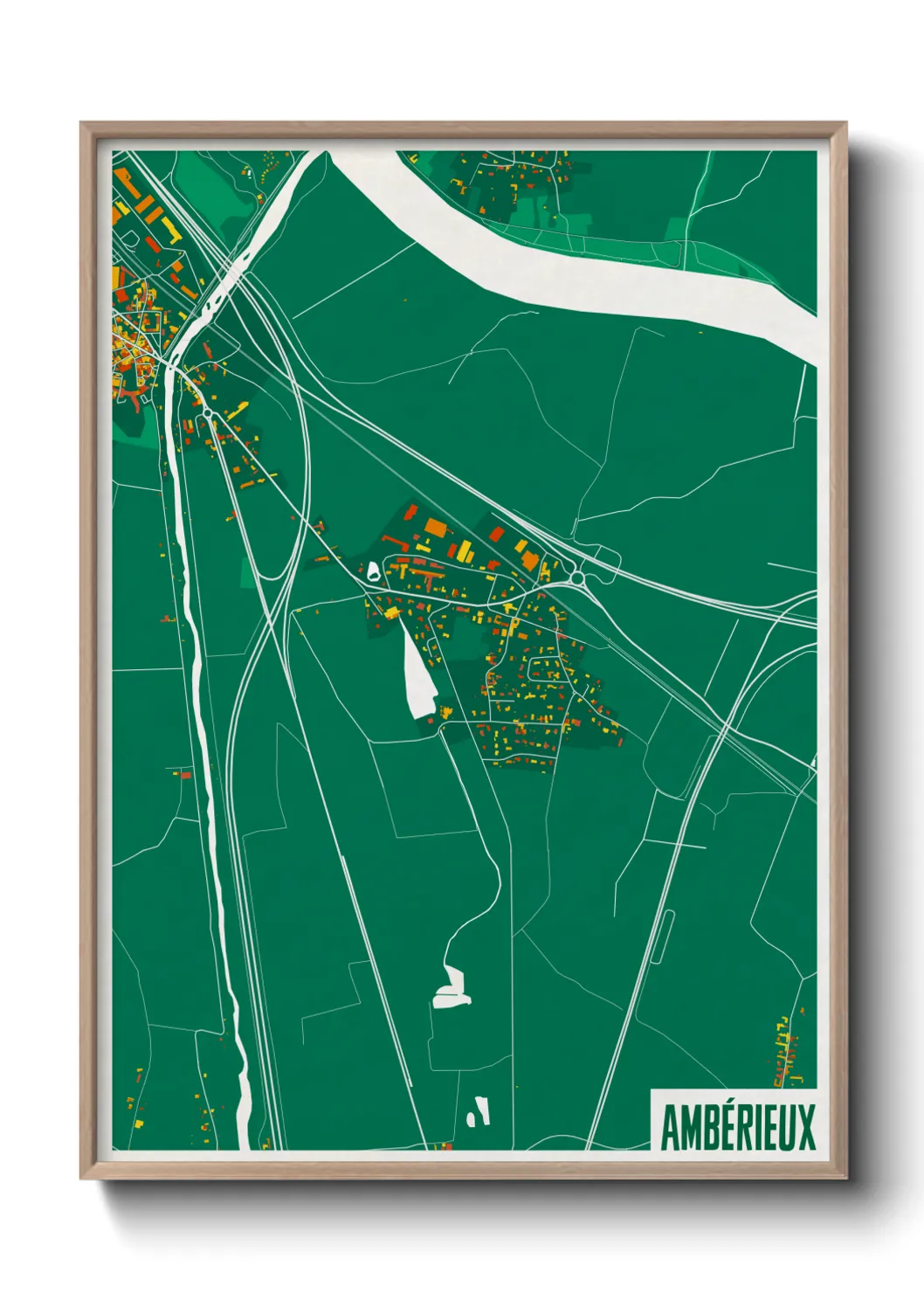 Une affiche de carte sur Ambérieux