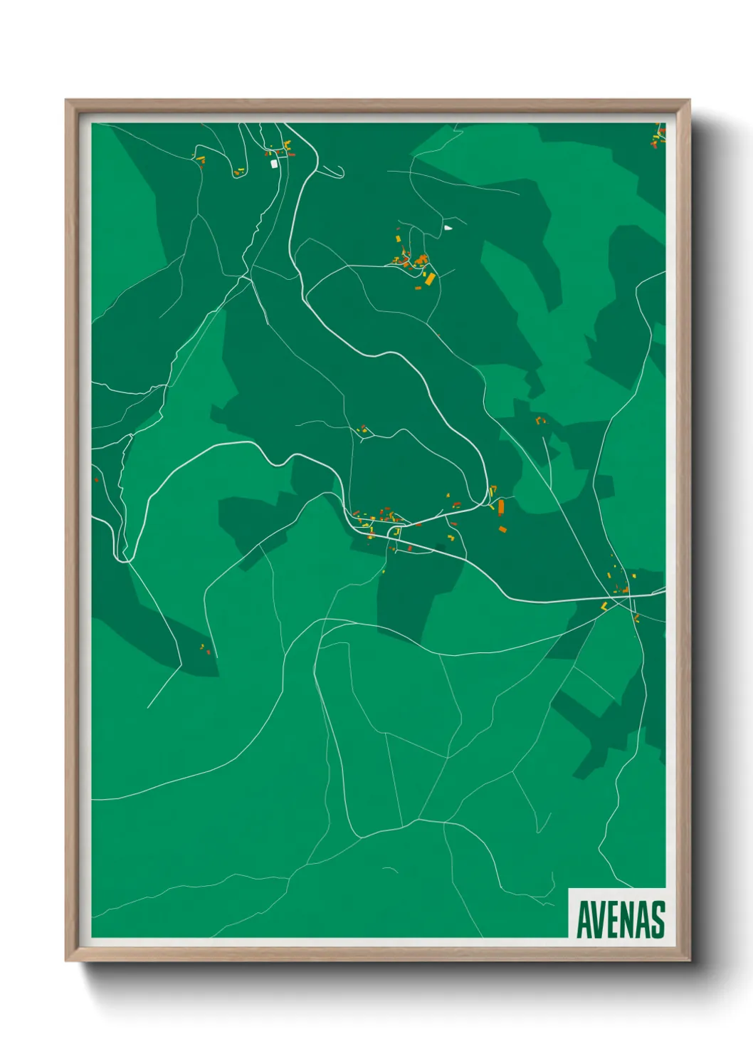 Une affiche de carte sur Avenas
