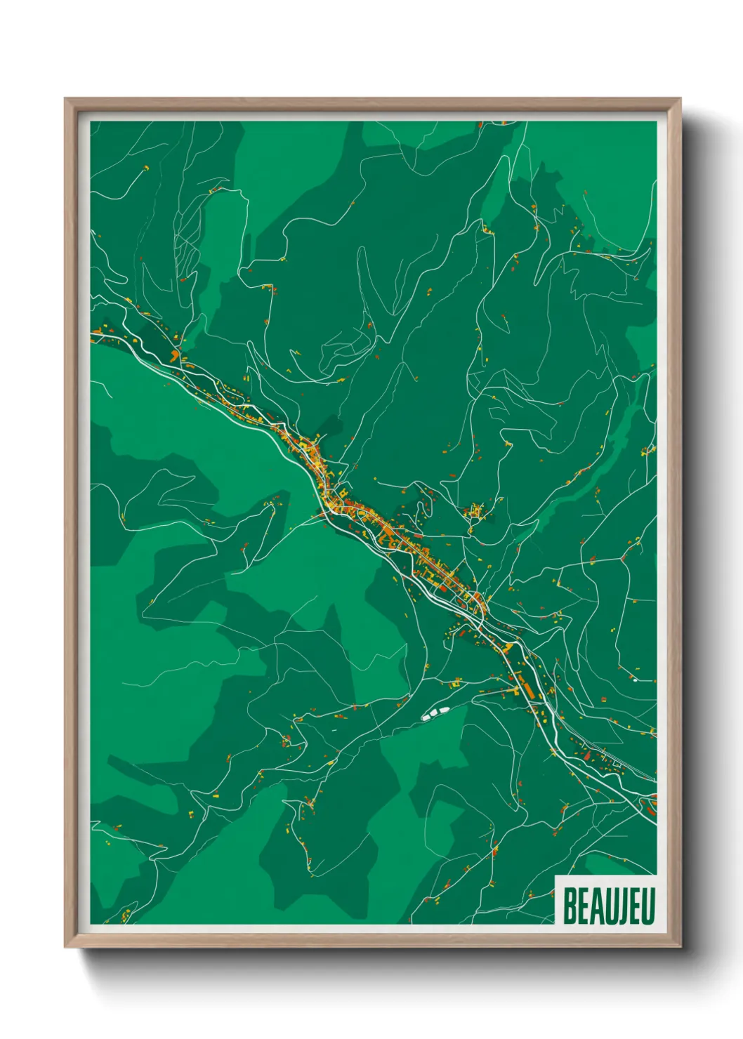 Une affiche de carte sur Beaujeu