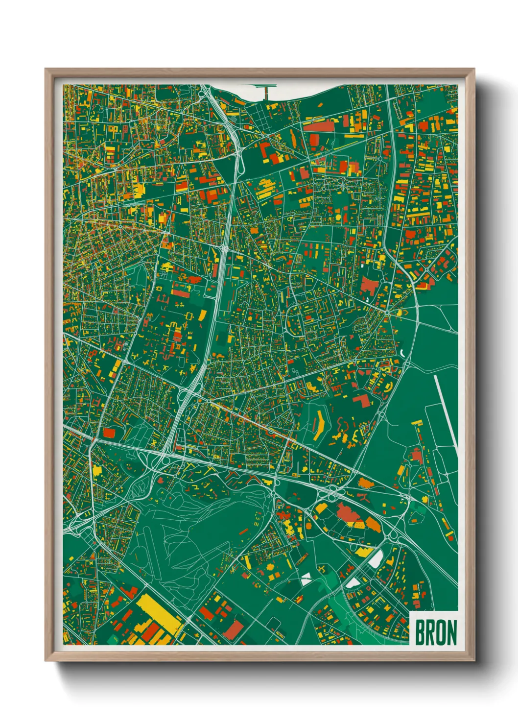 Une affiche de carte sur Bron