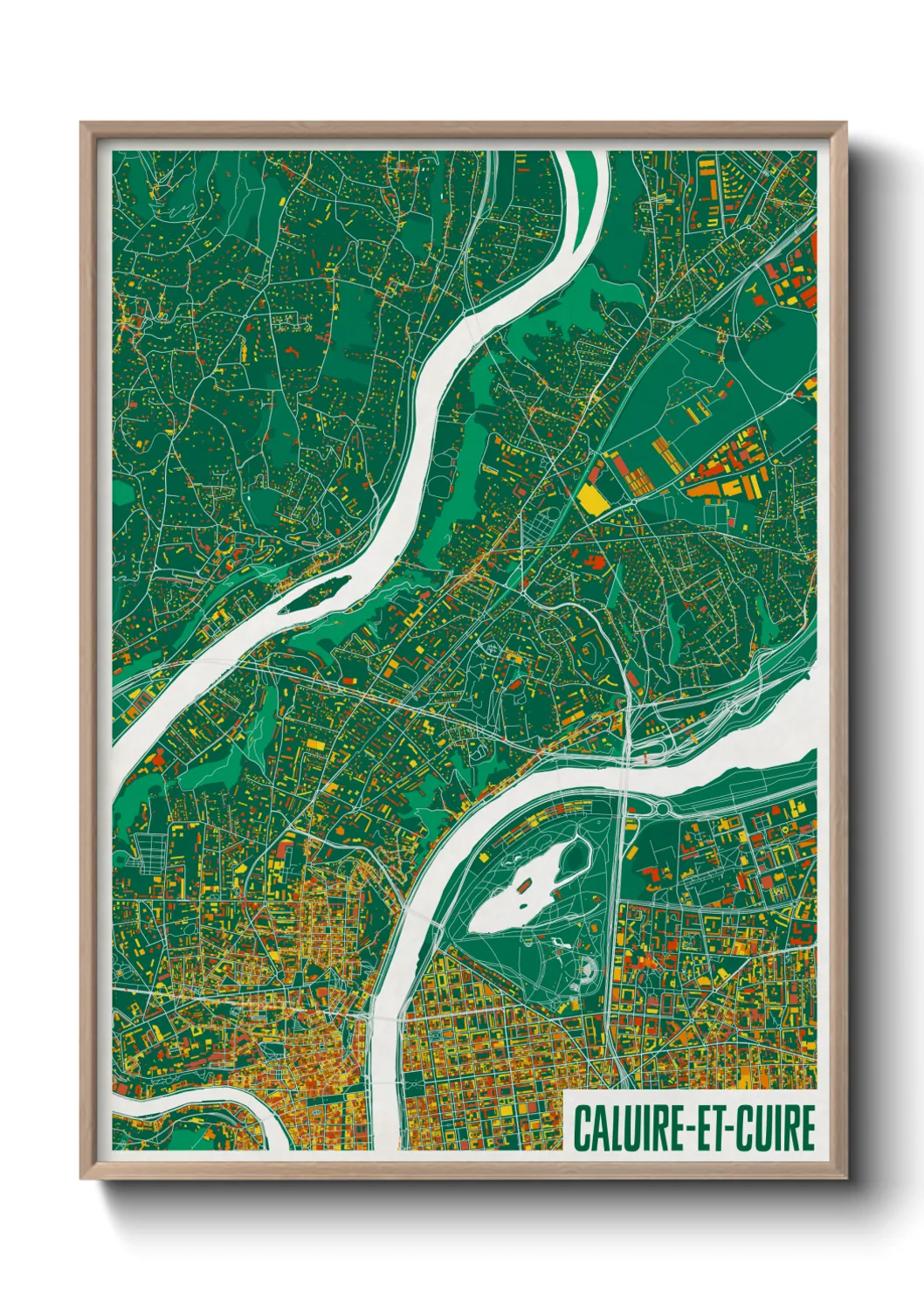 Une affiche de carte sur Caluire-et-Cuire