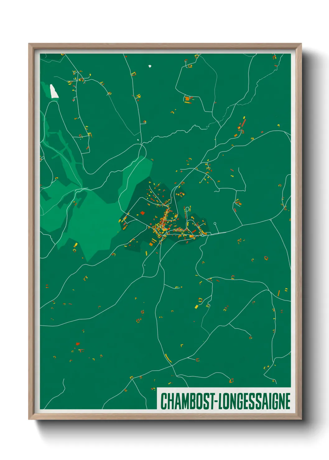 Une affiche de carte sur Chambost-Longessaigne