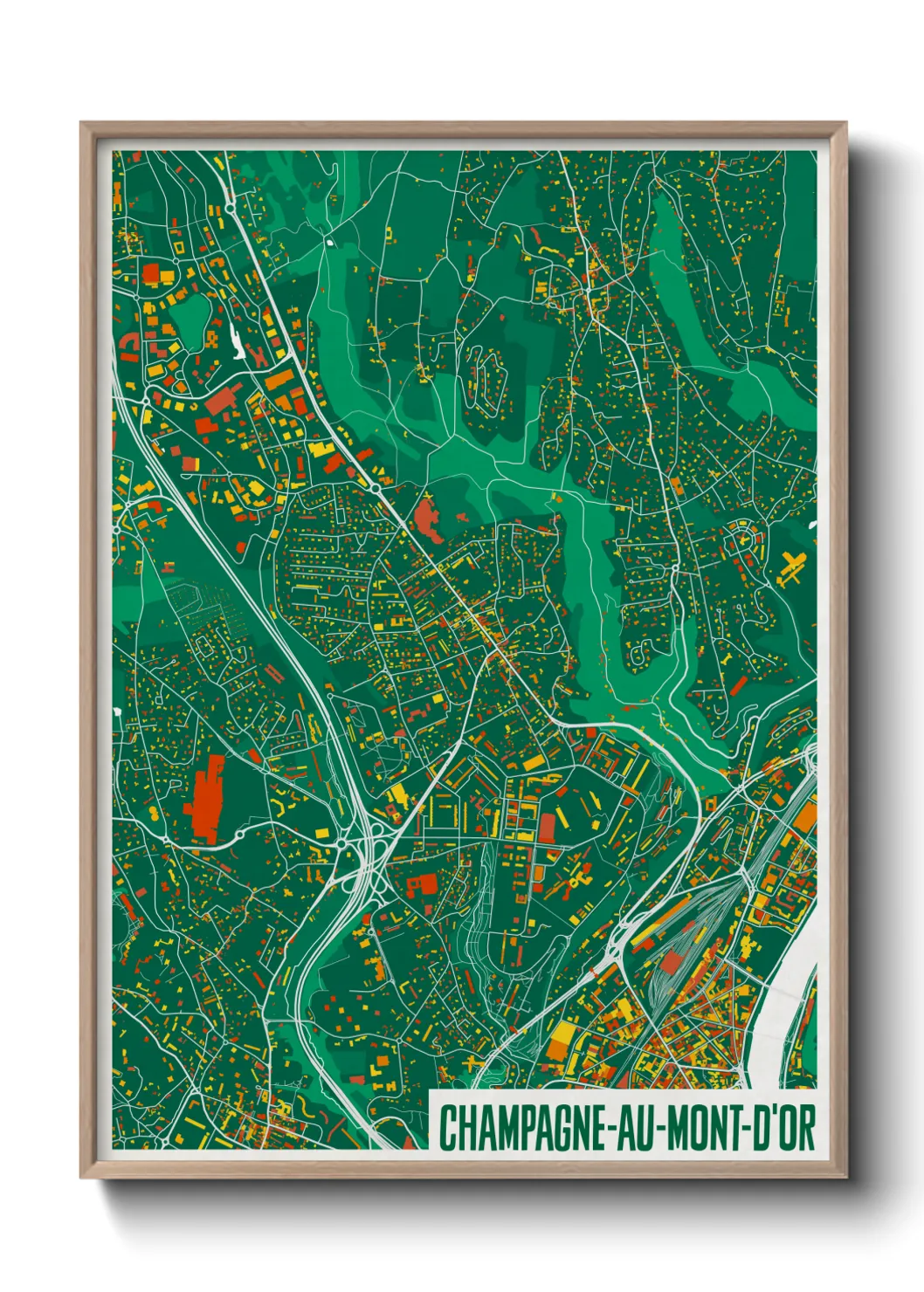 Une affiche de carte sur Champagne-au-Mont-d'Or