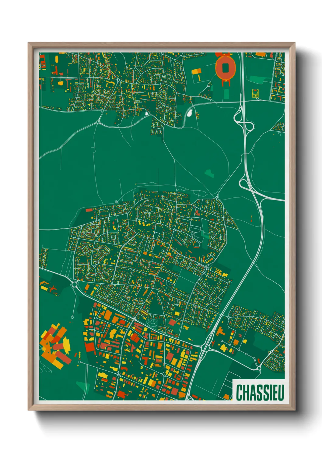 Une affiche de carte sur Chassieu