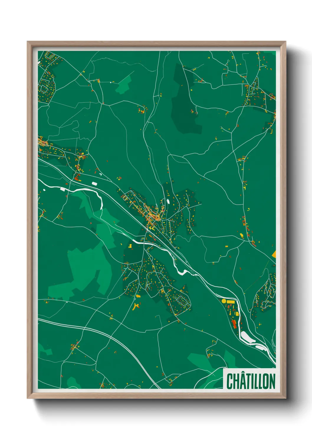 Une affiche de carte sur Châtillon