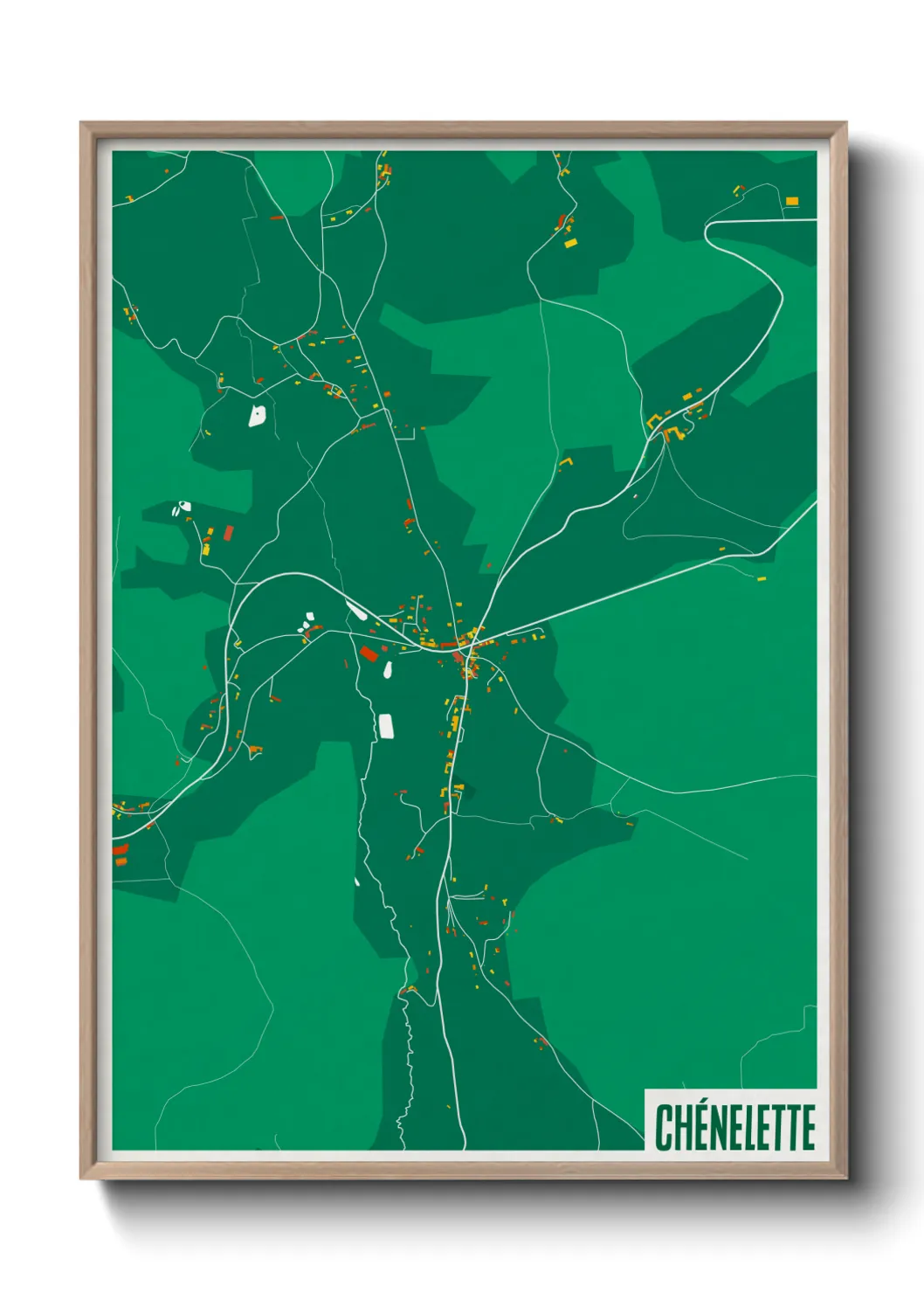 Une affiche de carte sur Chénelette