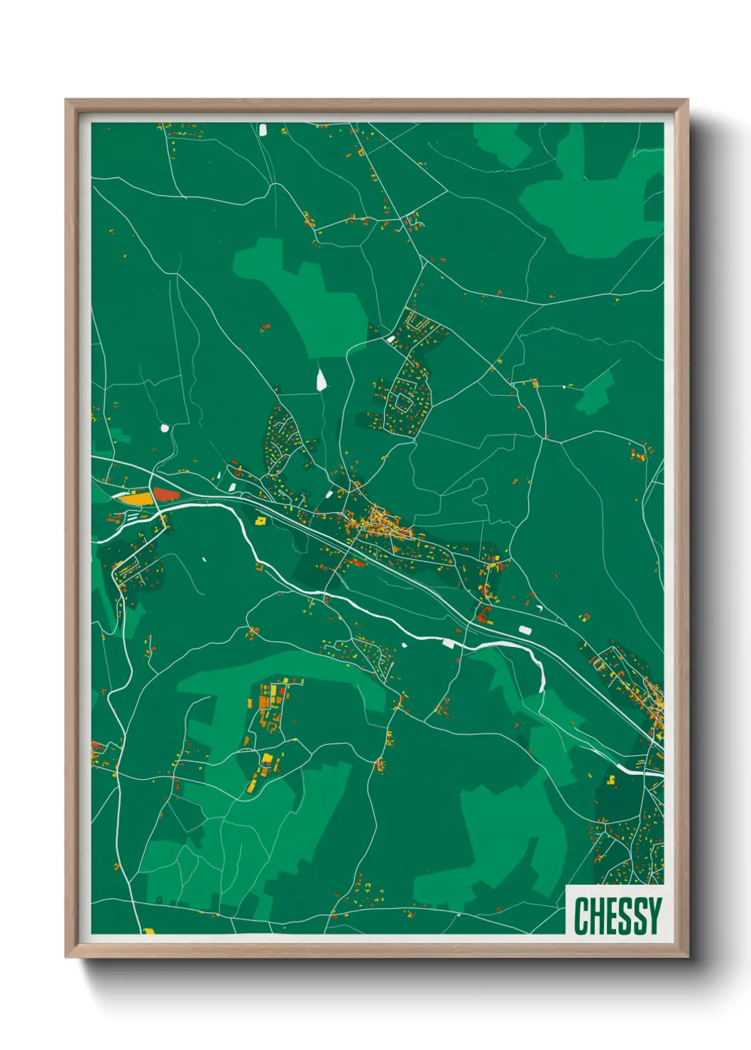 Une affiche de carte sur Chessy