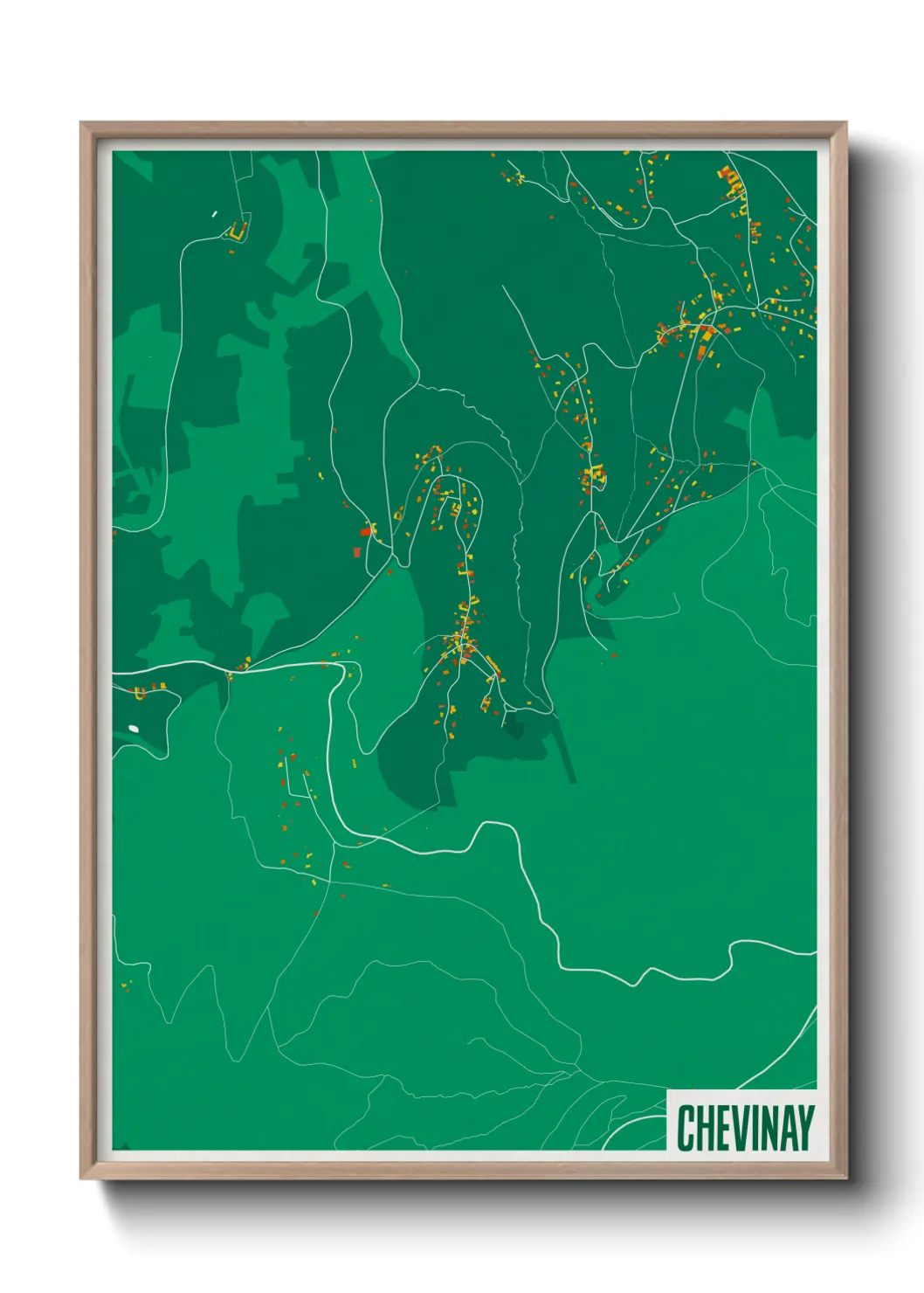 Une affiche de carte sur Chevinay