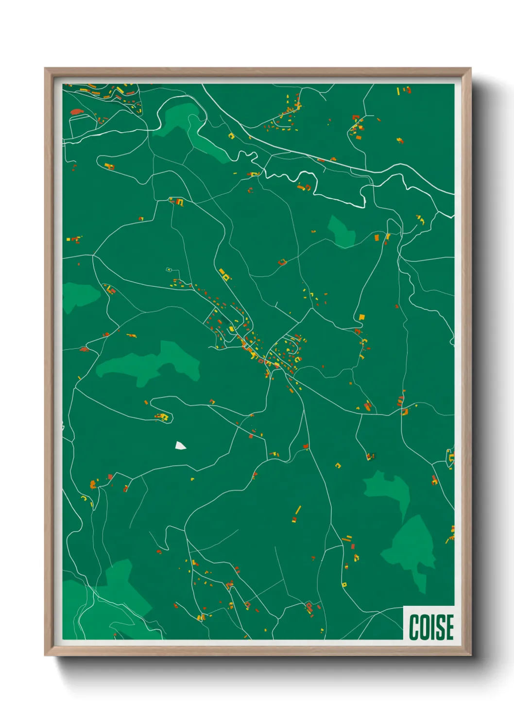 Une affiche de carte sur Coise