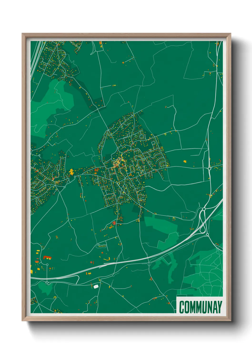 Une affiche de carte sur Communay