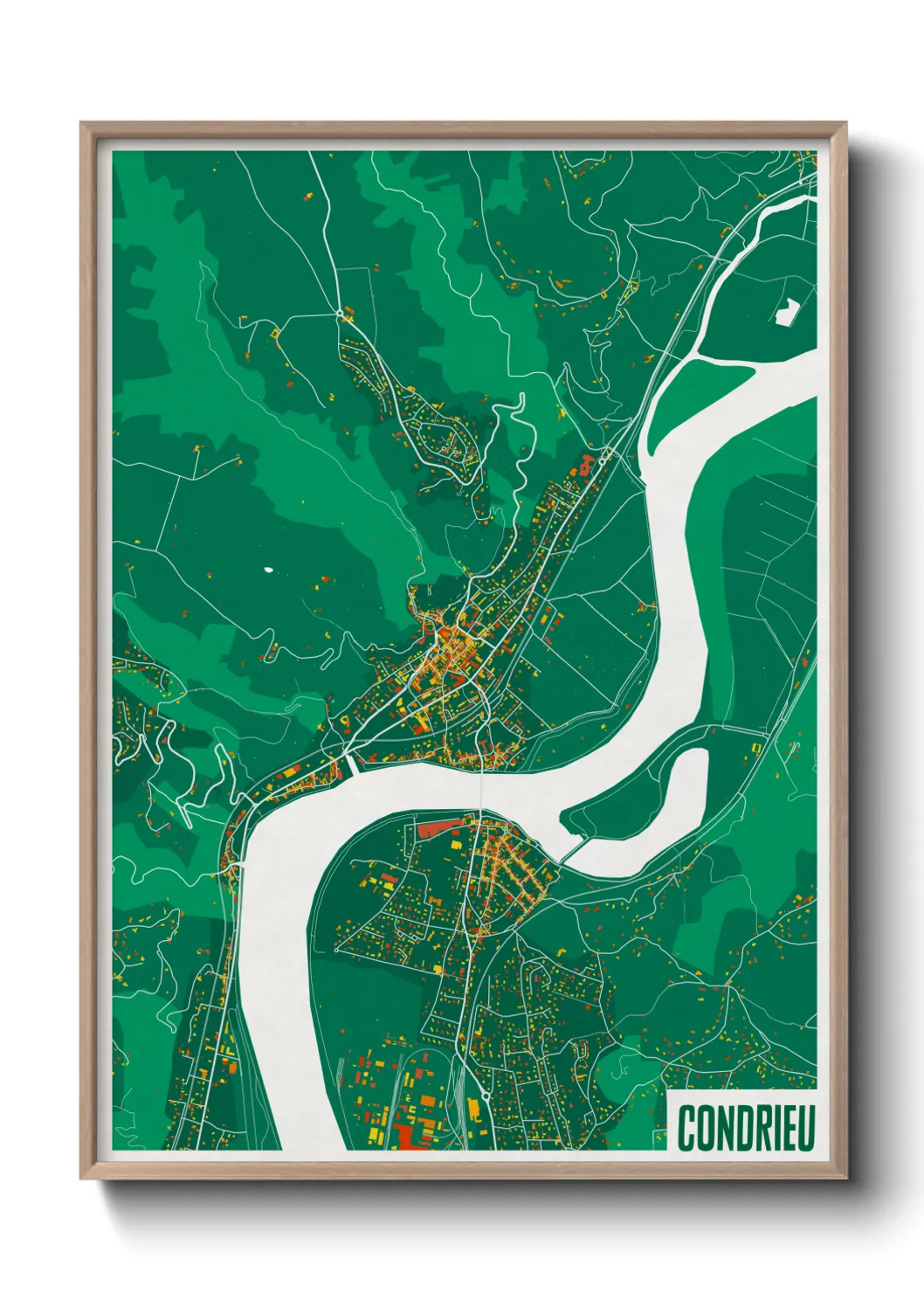 Une affiche de carte sur Condrieu