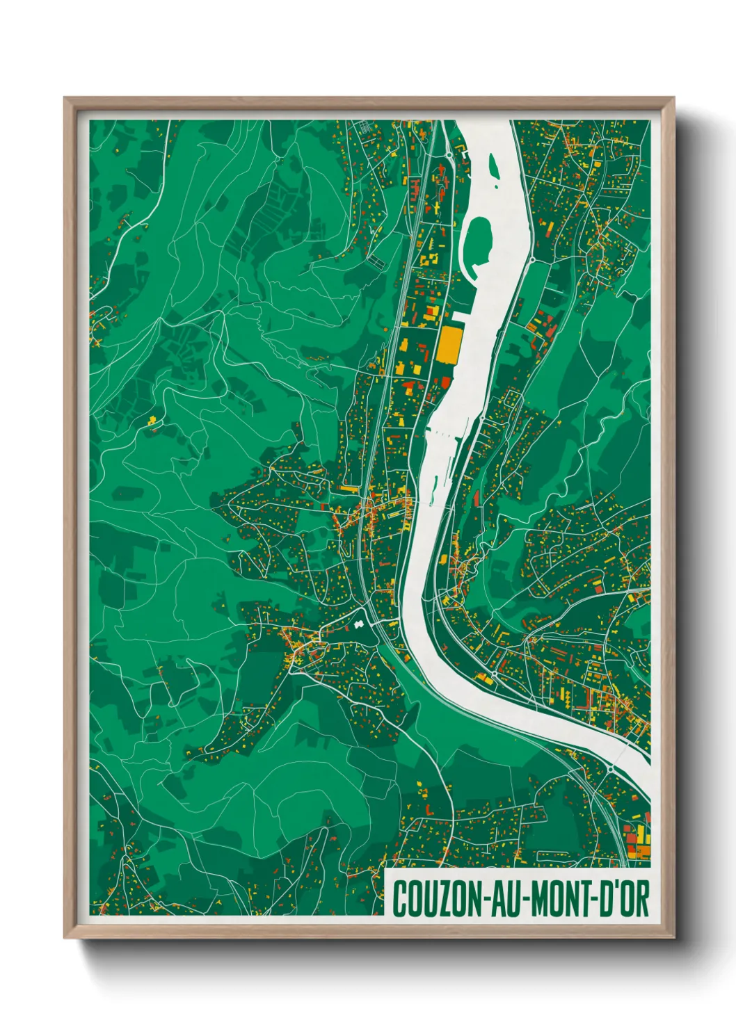 Un poster carteCouzon-au-Mont-d'Or