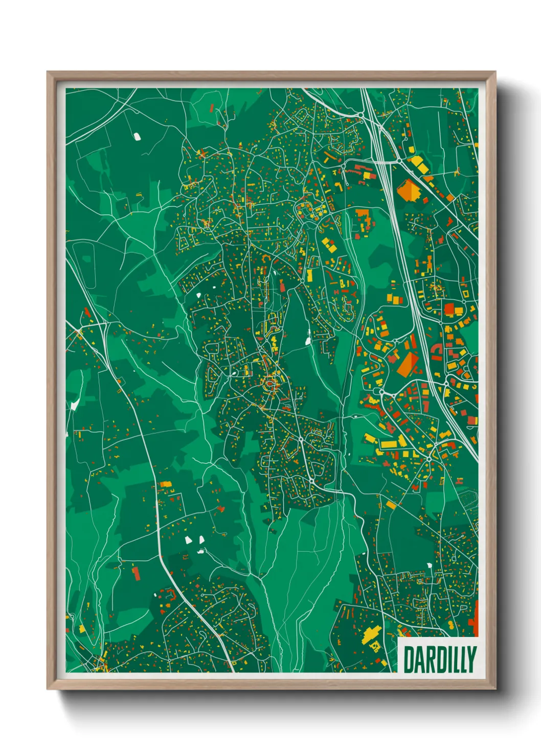 Une affiche de carte sur Dardilly