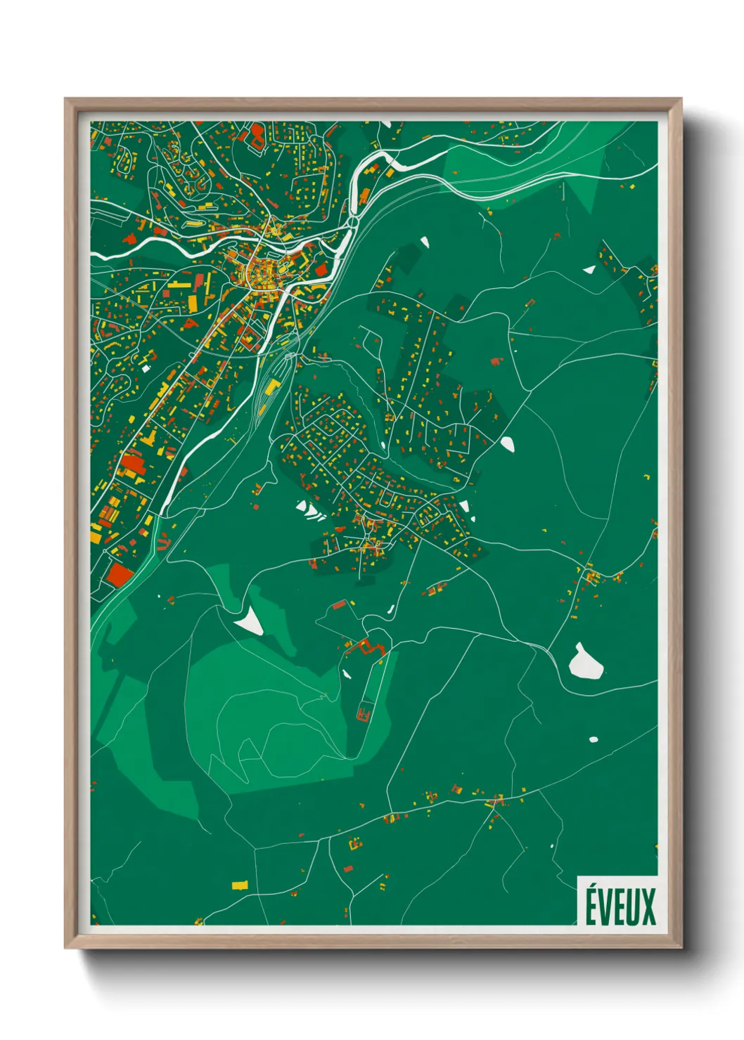 Une affiche de carte sur Éveux